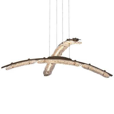 Hubbardton Forge Glissade Double LED Pendant Light - Color: Bronze - Size: 