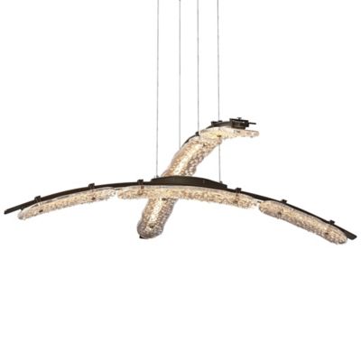 Hubbardton Forge Glissade Double LED Pendant Light - Color: Bronze - Size: 