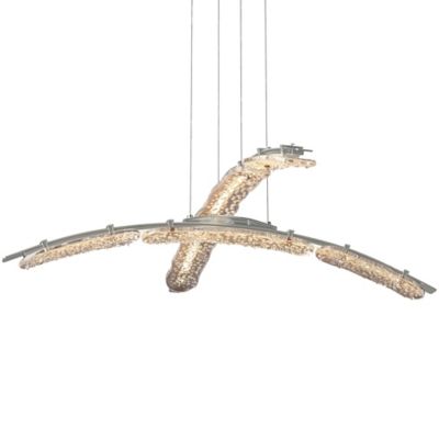 Hubbardton Forge Glissade Double LED Pendant Light - Color: Silver - Size: 