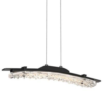 Hubbardton Forge Glissade LED Pendant Light - Color: Black - Size: Medium -