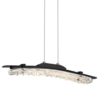 Hubbardton Forge Glissade LED Pendant Light - Color: Black - Size: Medium -