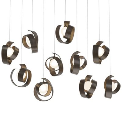 Hubbardton Forge Riza 10-Light Multi-Light Linear Chandelier - Color: Bronz