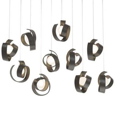 Hubbardton Forge Riza 10-Light Multi-Light Linear Chandelier - Color: Grey 