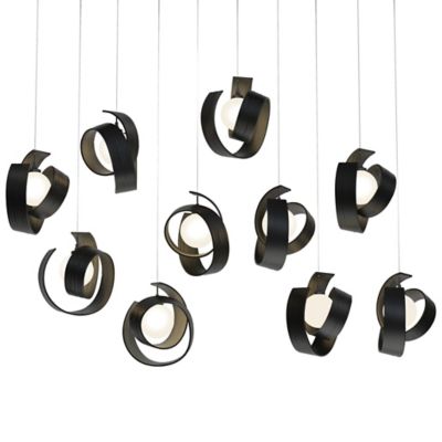 Hubbardton Forge Riza 10-Light Multi-Light Linear Chandelier - Color: Black