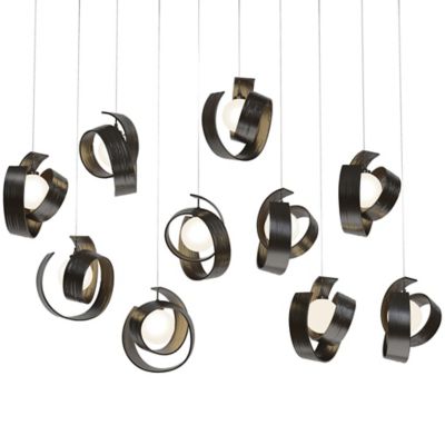 Hubbardton Forge Riza 10-Light Multi-Light Linear Chandelier - Color: Bronz