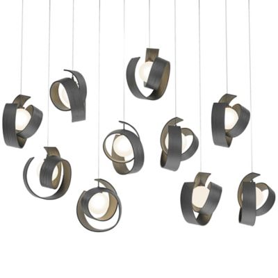 Hubbardton Forge Riza 10-Light Multi-Light Linear Chandelier - Color: Silve