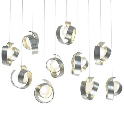 Hubbardton Forge Riza 10-Light Multi-Light Linear Chandelier - Color: Silve