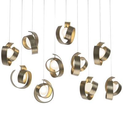 Hubbardton Forge Riza 10-Light Multi-Light Linear Chandelier - Color: Gold 