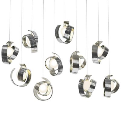 Hubbardton Forge Riza 10-Light Multi-Light Linear Chandelier - Color: Silve