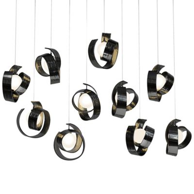 Hubbardton Forge Riza 10-Light Multi-Light Linear Chandelier - Color: Black