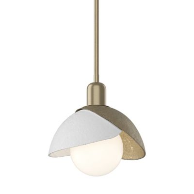 Hubbardton Forge Brooklyn Double Shade Pendant Light - Color: White - Size: