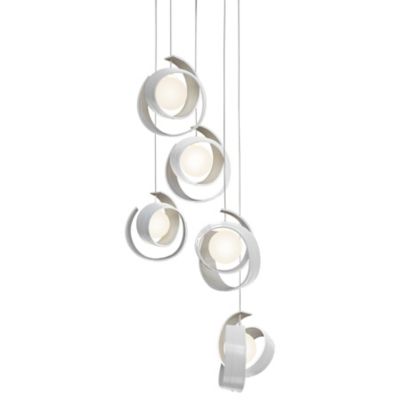 Hubbardton Forge Riza Multi-Light Pendant Light - Color: White - Size: 5 li