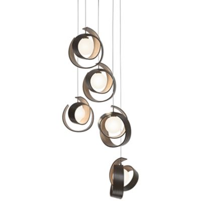 Hubbardton Forge Riza Multi-Light Pendant Light - Color: Bronze - Size: 5 l