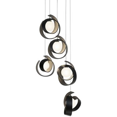 Hubbardton Forge Riza Multi-Light Pendant Light - Color: Black - Size: 5 li