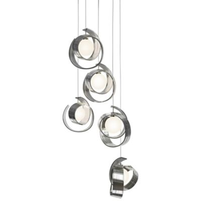 Hubbardton Forge Riza Multi-Light Pendant Light - Color: Silver - Size: 5 l