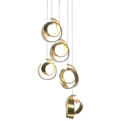 Hubbardton Forge Riza Multi-Light Pendant Light - Color: Brass - Size: 5 li