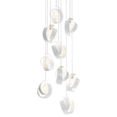 Hubbardton Forge Riza Multi-Light Pendant Light - Color: White - Size: 9 li