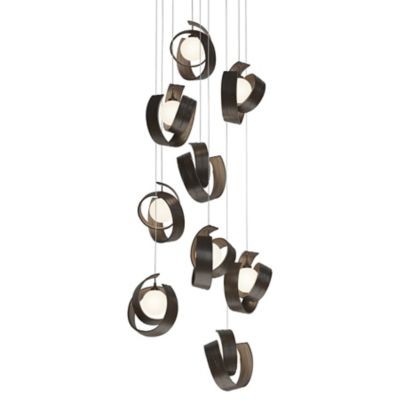 Hubbardton Forge Riza Multi-Light Pendant Light - Color: Bronze - Size: 9 l