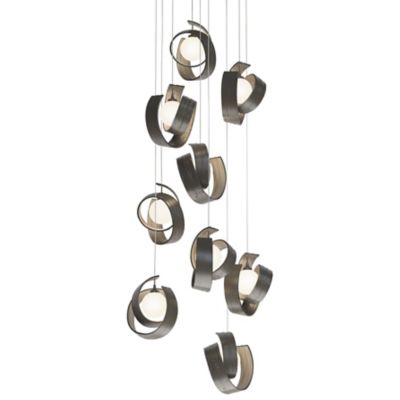 Hubbardton Forge Riza Multi-Light Pendant Light - Color: Grey - Size: 9 lig