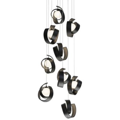 Hubbardton Forge Riza Multi-Light Pendant Light - Color: Black - Size: 9 li