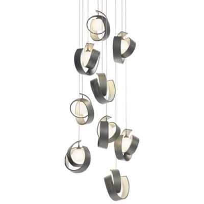 Hubbardton Forge Riza Multi-Light Pendant Light - Color: Silver - Size: 9 l