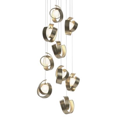 Hubbardton Forge Riza Multi-Light Pendant Light - Color: Gold - Size: 9 lig