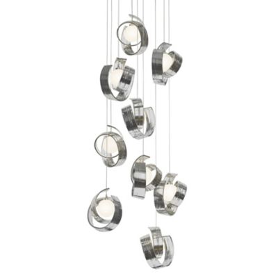 Hubbardton Forge Riza Multi-Light Pendant Light - Color: Silver - Size: 9 l