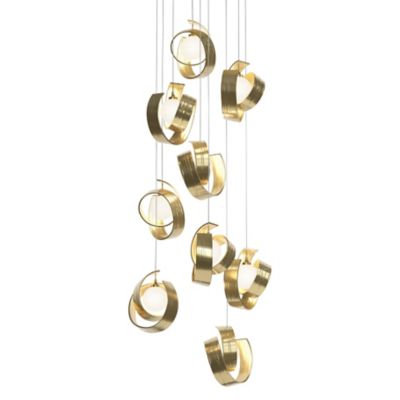 Hubbardton Forge Riza Multi-Light Pendant Light - Color: Brass - Size: 9 li