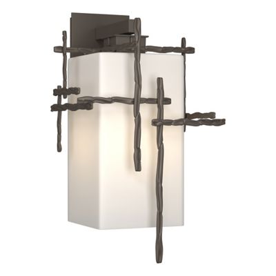 Hubbardton Forge Tura Outdoor Wall Sconce - Color: Grey - Size: Large - 302