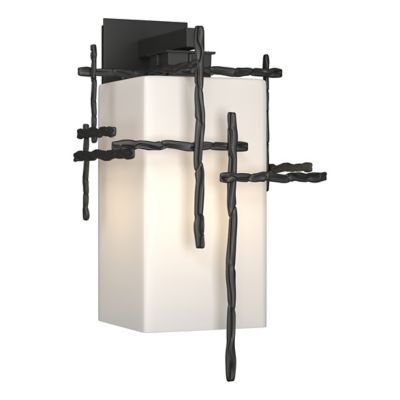 Hubbardton Forge Tura Outdoor Wall Sconce - Color: Black - Size: Large - 30