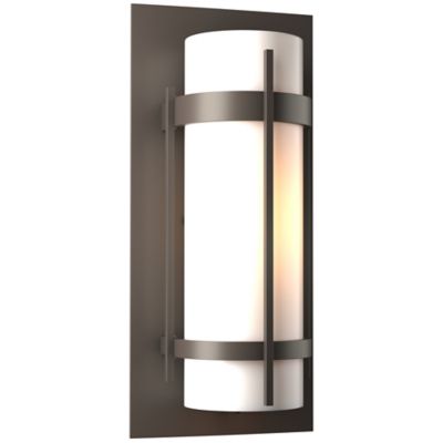 Hubbardton Forge Banded Coastal Outdoor Wall Sconce - Color: Grey - Size: M