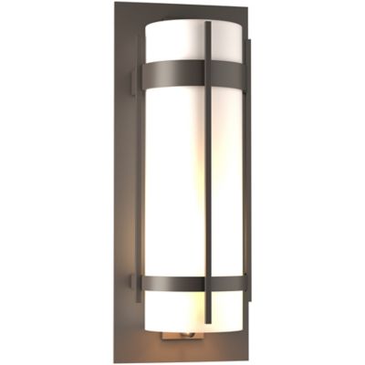 Hubbardton Forge Banded Coastal Outdoor Wall Sconce - Color: Grey - Size: L