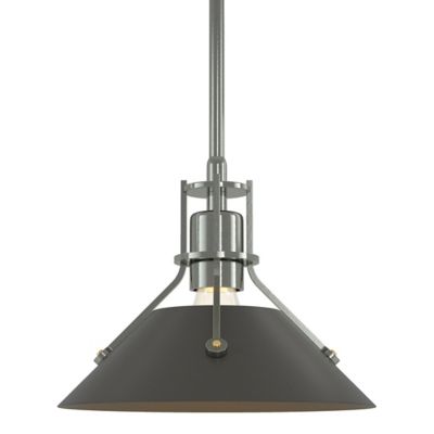 Hubbardton Forge Henry Metal Mini Pendant Light - Color: Grey - Size: 1 lig