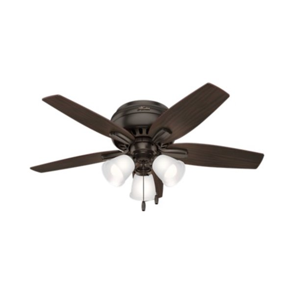 Hunter Fans Newsome Low Profile Ceiling Fan with Light - Color: Bronze - 51