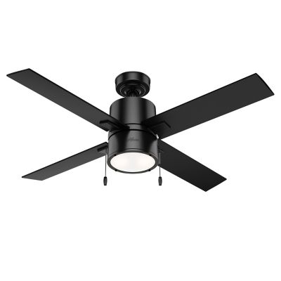 Hunter Fans Beck Ceiling Fan - Color: Black - Number of Blades: 4 - Blade Color: Matte Black - 54215