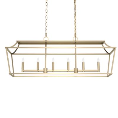 Laurel Ridge Linear Chandelier - Color: Gold - Size: 6 light - Hunter Fans 19078