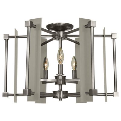 Framburg Lighting Louvre Semi-Flushmount Light - Color: Grey - Size: 5 ligh