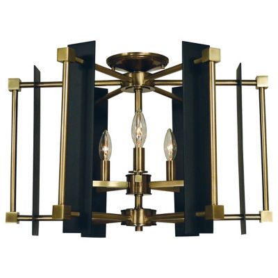 Framburg Lighting Louvre Semi-Flushmount Light - Color: Gold - Size: 5 ligh