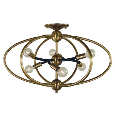 Framburg Lighting Orbit Semi-Flushmount Light - Color: Gold - Size: 6 light