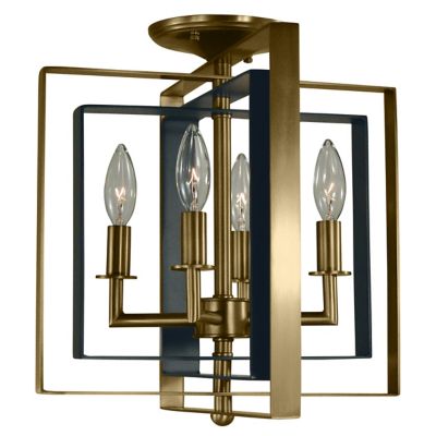 Framburg Lighting Symmetry Semi-Flushmount Light - Color: Gold - Size: 4 li