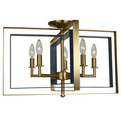 Framburg Lighting Symmetry Semi-Flushmount Light - Color: Gold - Size: 5 li