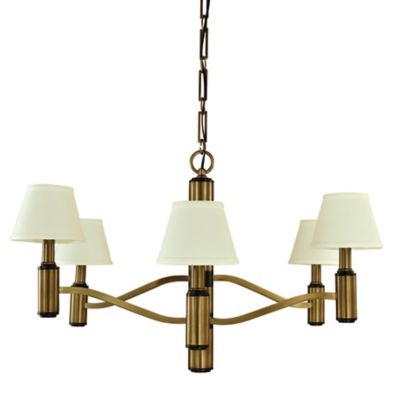 Hampton Chandelier - Color: Brass - Size: 6 light - Framburg Lighting F-5636 AB/MBLACK