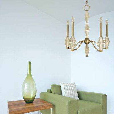 Vivian Chandelier - Color: Brass - Size: 6 light - Framburg Lighting F-5660 BR