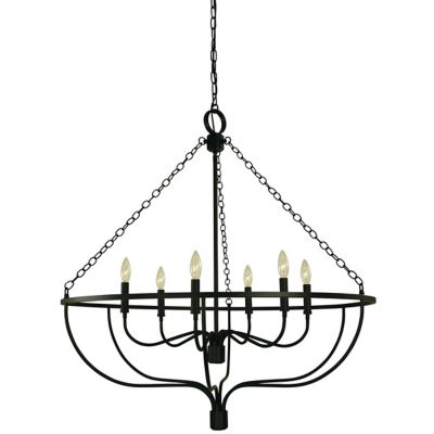 West Town Chandelier - Color: Black - Size: 6 light - Framburg Lighting F-5686 MBLACK