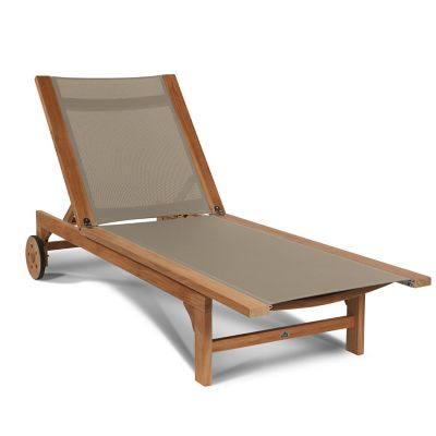 HiTeak Furniture Montauk Outdoor Sunlounger - Color: Natural - HLSL985-T