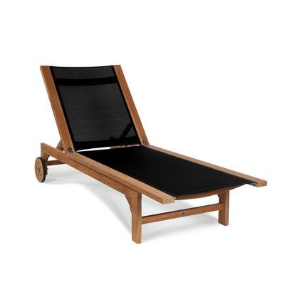 HiTeak Furniture Montauk Outdoor Sunlounger - Color: Natural - HLSL985-B