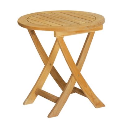 HiTeak Furniture Perrie Outdoor Side Table - Color: Brown - HLT188