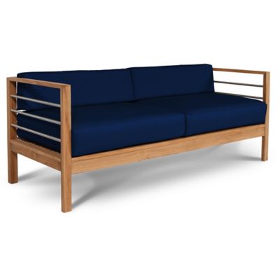 HiTeak Furniture SoHo Teak Outdoor Sofa - Color: Blue - HLB1959C-N