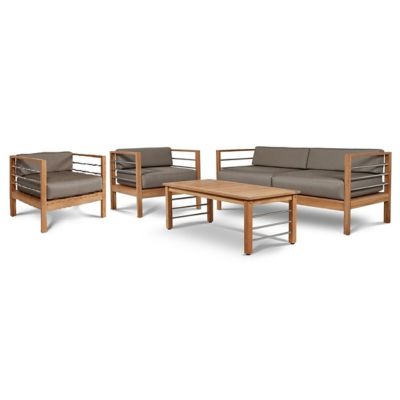 HIT2223546 HiTeak Furniture SoHo 4-Piece Outdoor Deep Seating sku HIT2223546