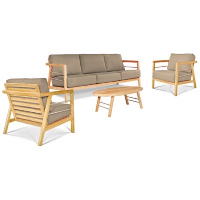 HIT2223551 HiTeak Furniture Aalto 4-Piece Teak Deep Seating O sku HIT2223551